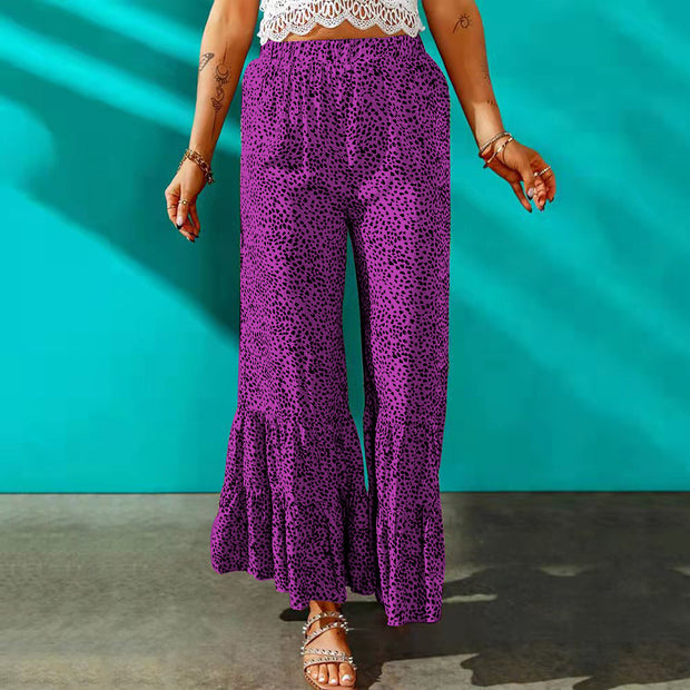 Women's Fitted Drawstring Crinkled Casual Trousers