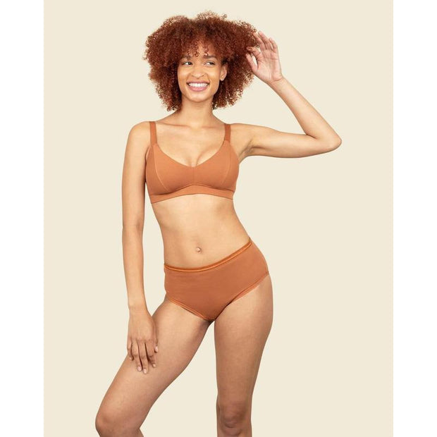 Organic Cotton Triangle Soft Bra in Spice