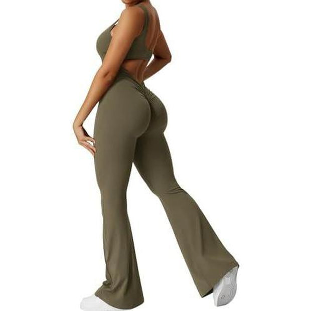 Women Sleeveless Flare Jumpsuits 