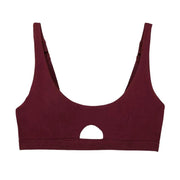  Organic Cotton Keyhole Soft Bra in Garnet