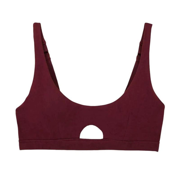  Organic Cotton Keyhole Soft Bra in Garnet