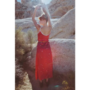 Silk Slip Dress In Cosmic Crimson