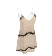 Silk Dress In Tan Shibori