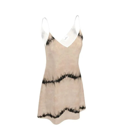 Silk Dress In Tan Shibori