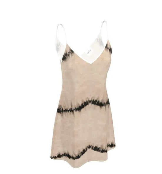 Silk Dress In Tan Shibori