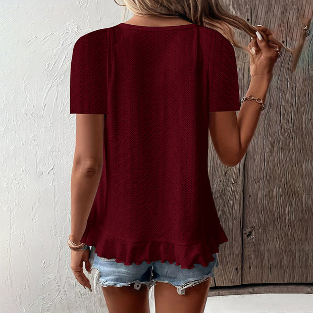 Women's Short Sleeve T-Shirt Casual Summer Crew Neck Blouses Top
