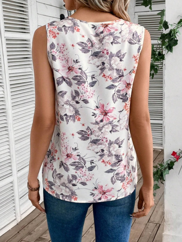 Women's V-Neck Casual Sleeveless Summer Top Vest Shirt