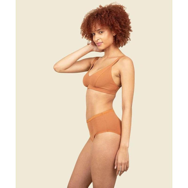 Organic Cotton Triangle Soft Bra in Spice