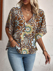 Fashion Casual Bat Wing Sleeve Blouse