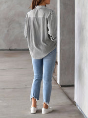 Classic Striped Casual, Business, Versatile Four Seasons Can Wear A Long-sleeved Shirt.