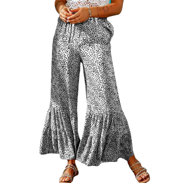 Women's Fitted Drawstring Crinkled Casual Trousers